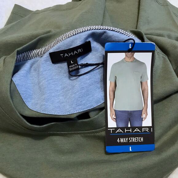 Tahari NWT Green Pocket Tee Men L - Picture 8 of 11